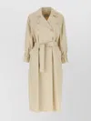 Max Mara Double-breasted Ivory Trench Coat With Belted Waist