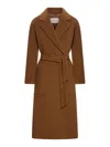 Max Mara Coat In Leather Brown