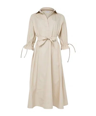 Max Mara Belted Maxi Dress In Nude