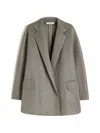 Max Mara Oversized Coat In Jersey Mesh In Gray