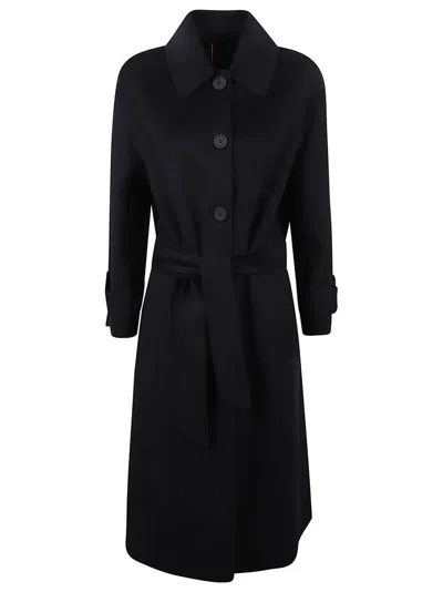 Max Mara Belted Mid-length Coat With Button-up Front