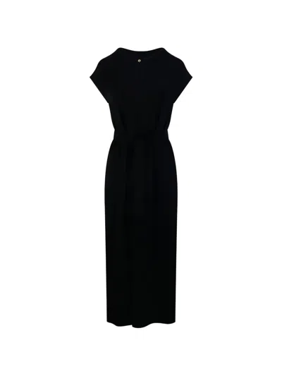 Max Mara Belted Midi Dress In Black