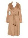 Max Mara Belted Notched-lapel Coat In Brown