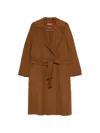 Max Mara Belted Notch-lapel Coat In Brown