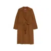 Max Mara Belted Notch-lapel Coat In Brown