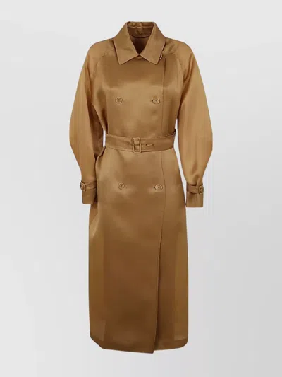 MAX MARA BELTED ORGANDY TRENCH COAT FEATURING POCKETS