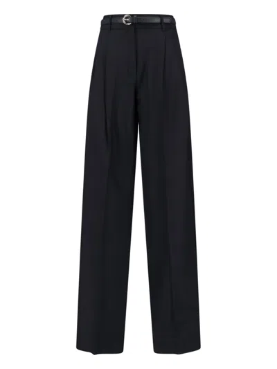 Max Mara Belted Pants In Black