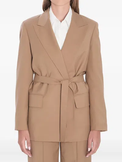 MAX MARA BELTED PEAK-LAPEL BLAZER
