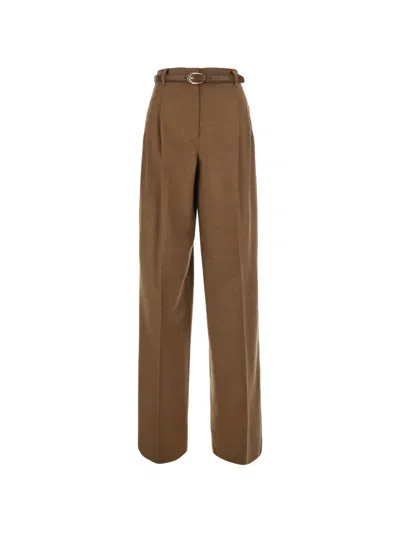 MAX MARA BELTED PLEATED TROUSERS