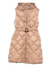 Max Mara Belted Quilted Coat In Neutral