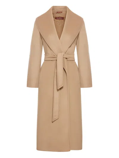 MAX MARA BELTED SHAWL-COLLAR COAT
