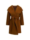 Max Mara Wool Drap Newmang Coat In 브라운