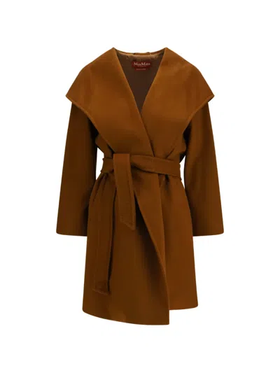 MAX MARA BELTED SHAWL-COLLAR COAT