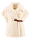 Max Mara Teddy Fabric Alpaca And Wool Cape In Camel