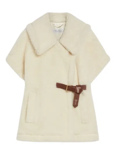 Max Mara Belted Short-sleeved Gilet In Neutral