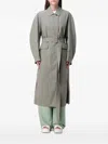 Max Mara Belted Single-breasted Trench Coat In Gray