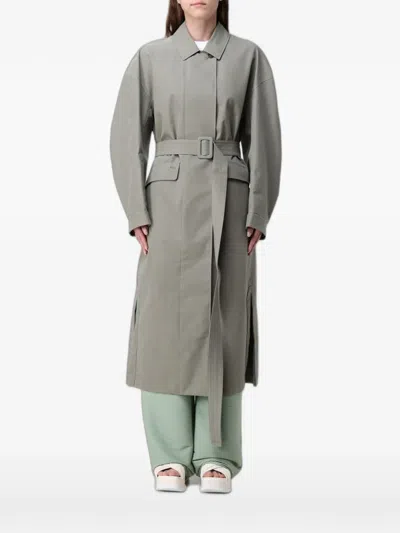 Max Mara Belted Single-breasted Trench Coat In Gray