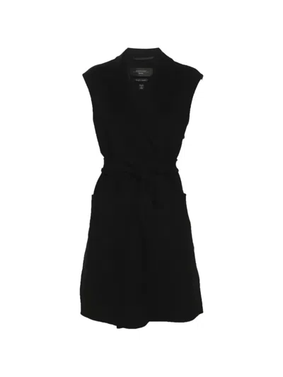 Pre-owned Max Mara Belted Sleeveless Coat In Black