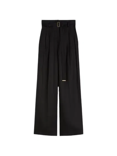 Max Mara Belted Tailored Trousers In Multi