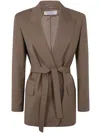 Max Mara Single Buttoned Blazer In Brown