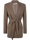 Max Mara Single Buttoned Blazer In Brown