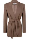 Max Mara Beige Wool Talento Blazer In Brown