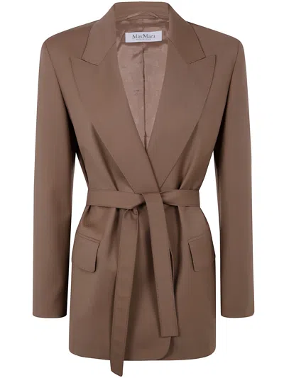 MAX MARA BELTED "TALENTO" JACKET,2521046101600 010 NUT