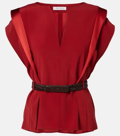 Max Mara Belted Top In Red