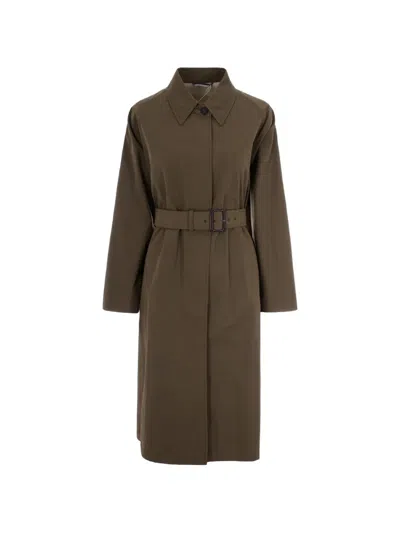 Max Mara Belted Trench Coat In Brown