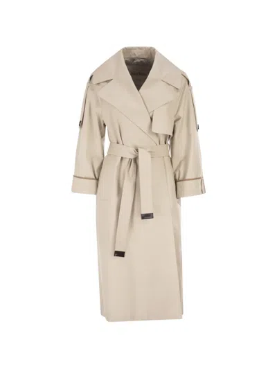 Max Mara Belted Trench Coat In Brown