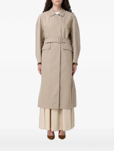 Max Mara Belted Trench Coat In Neutral