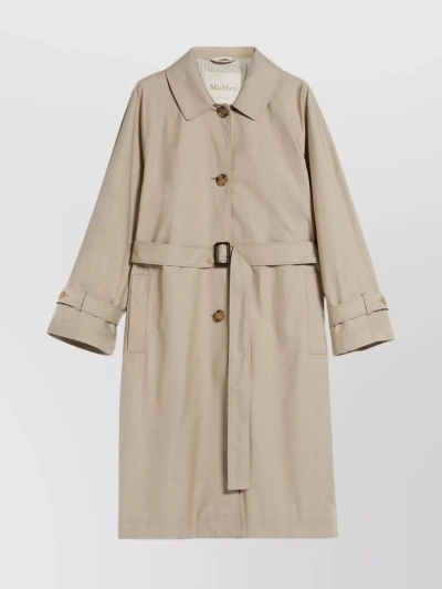 Max Mara Belted Trench With Back Slit And Double-breasted Front In Brown