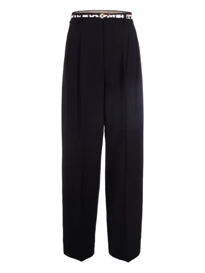 Max Mara Studio Mstcorvino Flowing Cady Trousers In Black