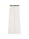 Max Mara Studio High-waisted Trousers With Zip Closure And Matching Belt In White