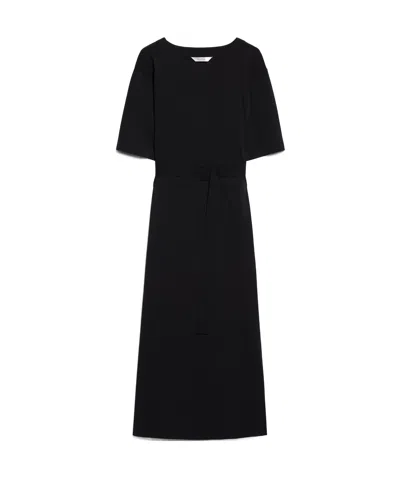 Max Mara Belted T-shirt Midi Dress In Black