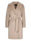 Max Mara Belted Virgin-wool Coat In Neutral
