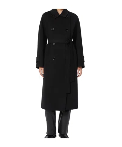 Max Mara 's  Belted Waist Coat In Black