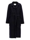 Max Mara Manuela Camel Sable Long Robe Coat In Blue