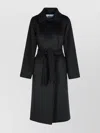 Max Mara Belted Waist Long Sleeve Camel Coat In Multi