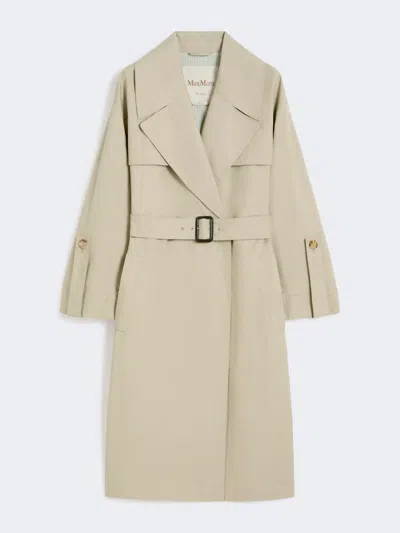 Max Mara Belted Water-repellent Twill Trench Coat In Nude