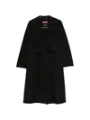 Max Mara Studio Double-drape Wool Cashmere Silk Jacket With Belt In Black