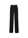 Max Mara Belted Wide-leg High-waisted Trousers In Black