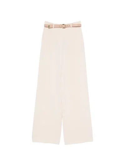 Max Mara Belted Wide-leg Trousers In Neutral