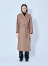 Max Mara Belted Wool Blend Coat In Camel