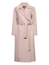 Max Mara Belted Wool Coat In Pink