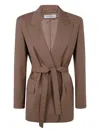 Max Mara Single Buttoned Blazer In Brown