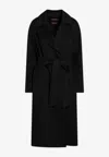 Max Mara Studio Black Coat With Belt In Black
