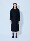 Max Mara Belted Wool Coat In Black