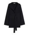 Max Mara Belted Wool Coat In Blue