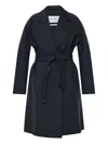 Max Mara Belted Wool Coat In Blue